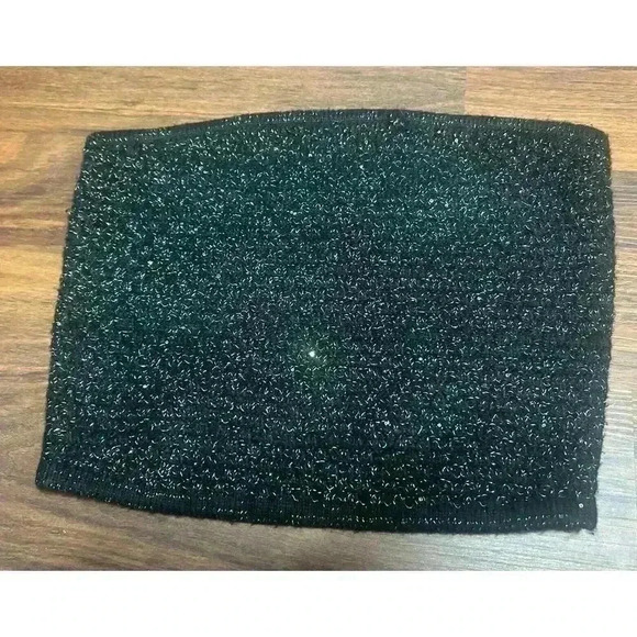 Express Women’s Tube Top Strapless Knit Black Gold Wool Blend Y2K Size Small - Picture 1 of 5